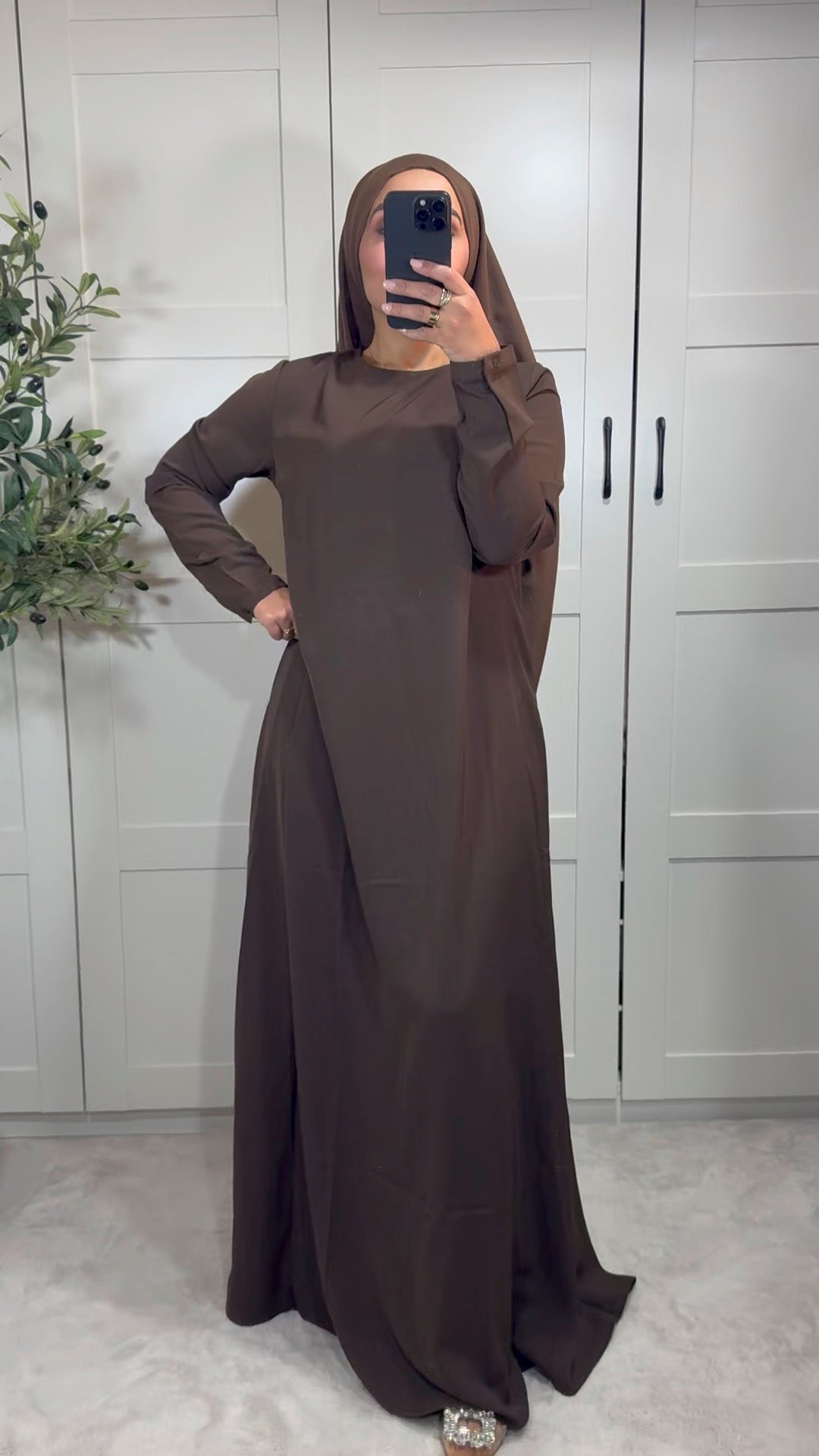 Abaya AYSSA classique évasée I Marron