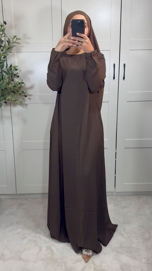 Abaya AYSSA classique évasée I Marron