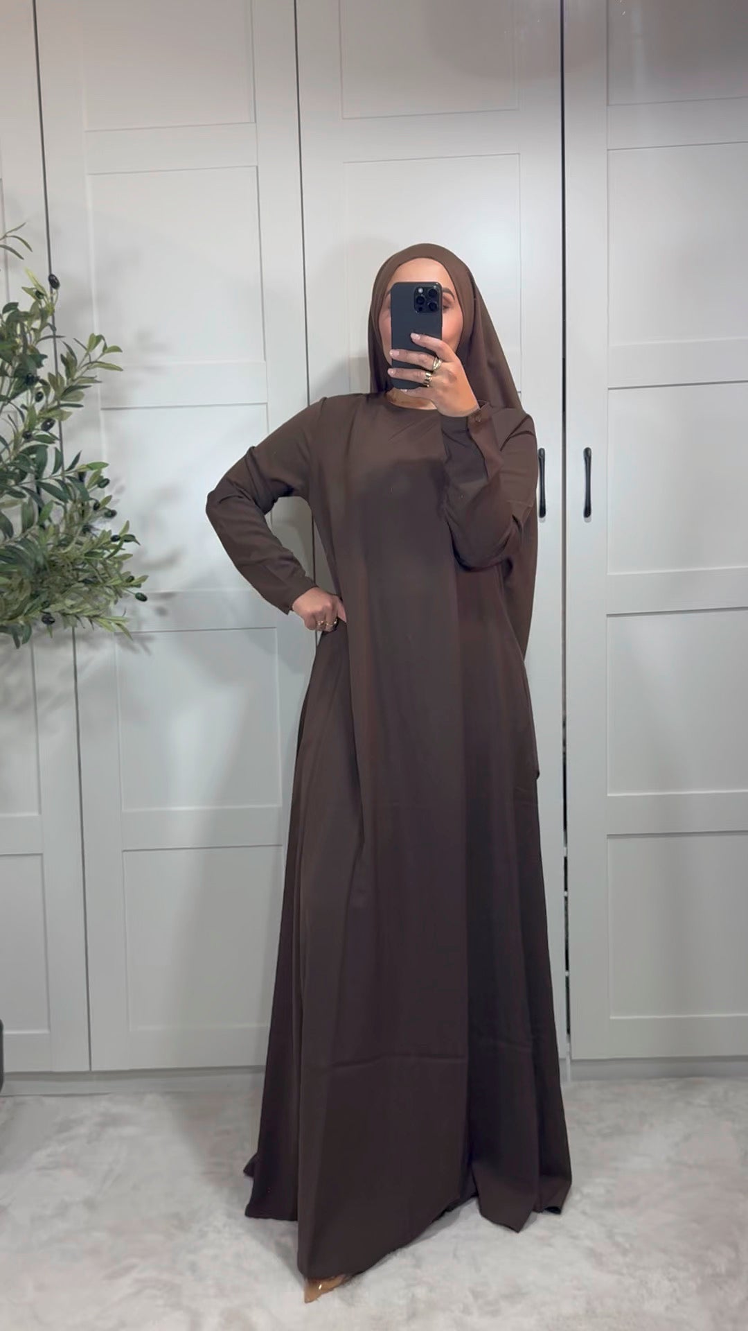 Abaya AYSSA classique évasée I Marron