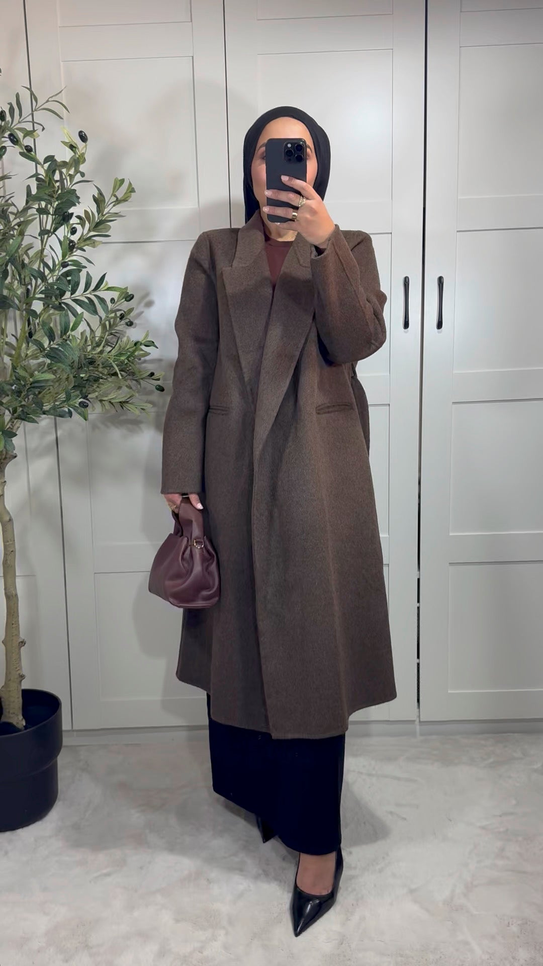 Manteau 100% laine fait main I Marron